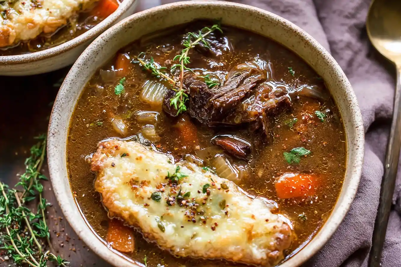 French Onion Beef Short Rib Soup