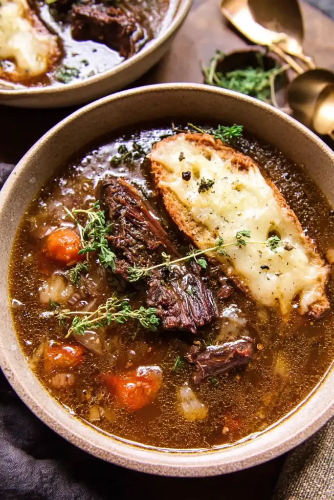 French Onion Beef Short Rib Soup