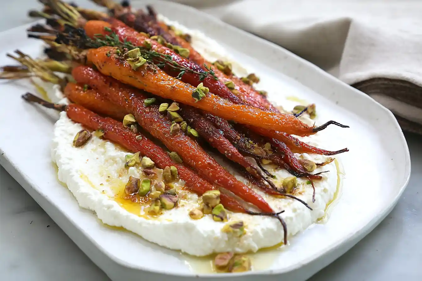 Roasted Carrots with Whipped Ricotta and Hot Honey