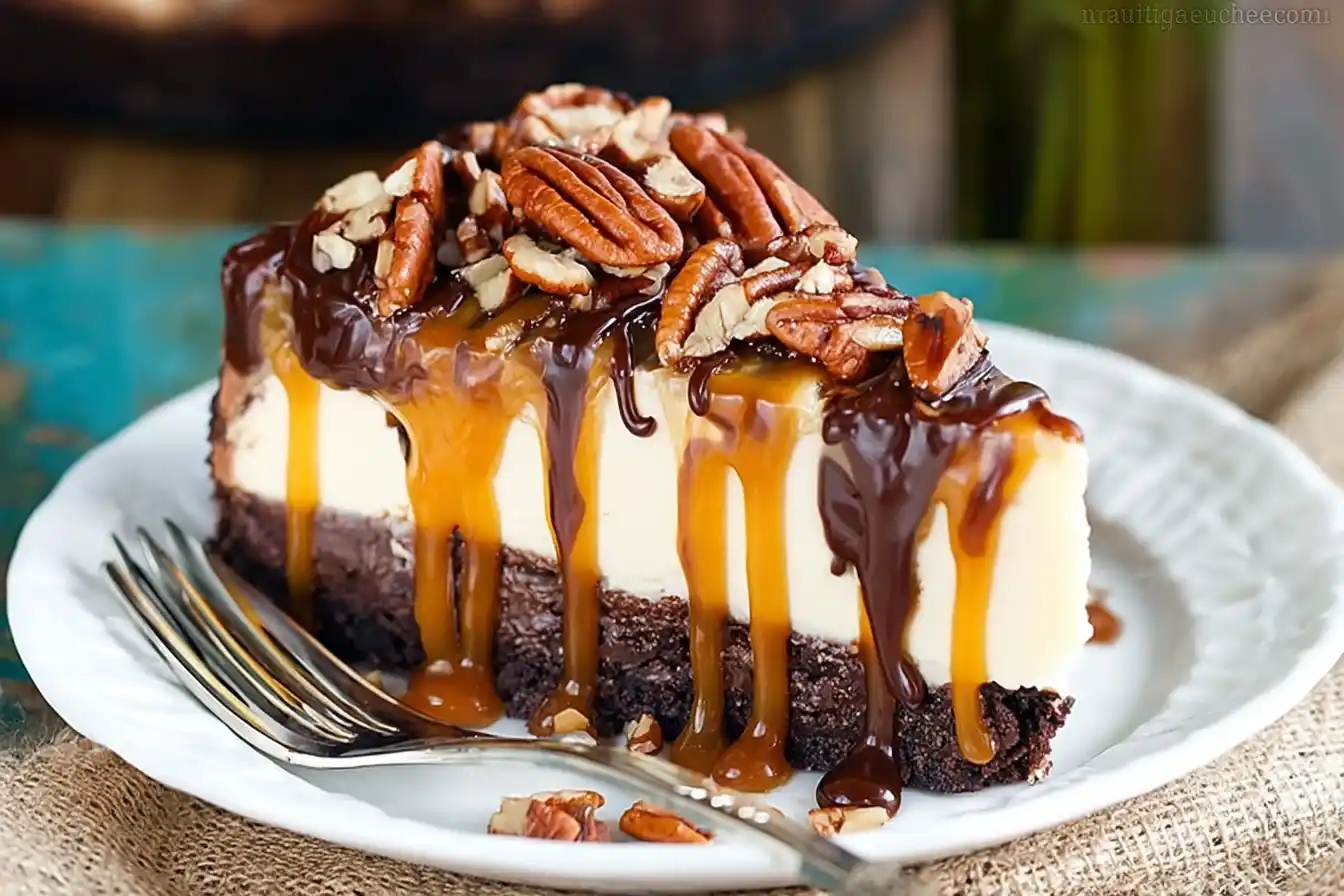 Turtle Brownie Cheesecake