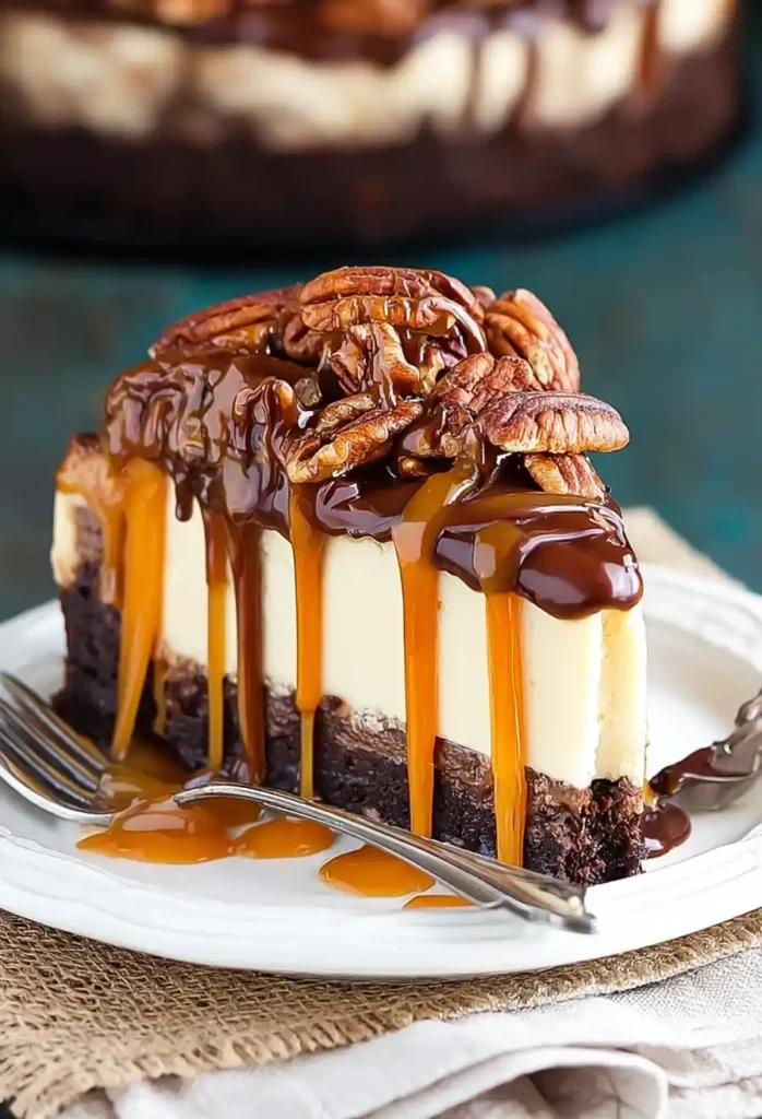 Turtle Brownie Cheesecake