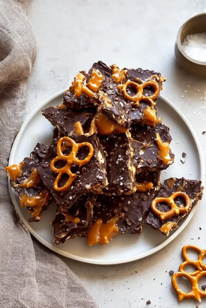 salted caramel pretzel bars