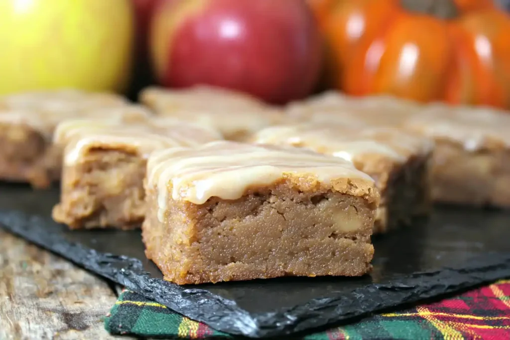 Apple Brownies with Maple Glaze