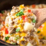 Crock Pot Cheesesteak Potato Casserole