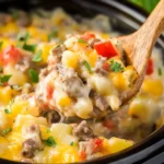 Crock Pot Cheesesteak Potato Casserole