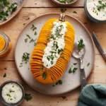 Hassleback Pumpkin with Feta Dip