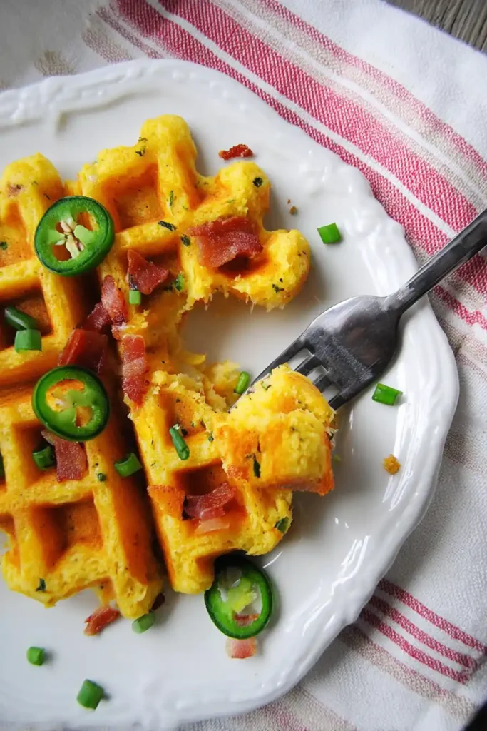 Jalapeno Cheddar Cornbread Waffles