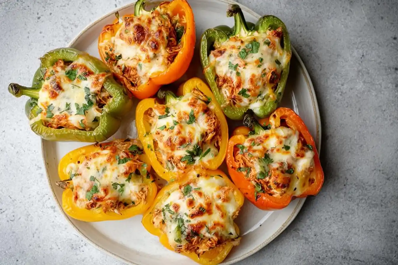 Leftover Turkey Stuffed Peppers