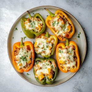 Leftover Turkey Stuffed Peppers
