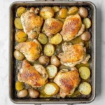 One Pan Garlic Roasted Chicken and Baby Potatoes