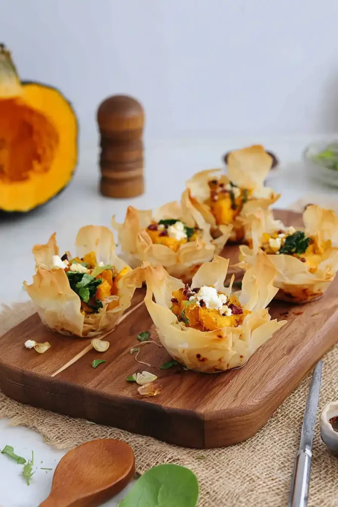 Pumpkin Feta Phyllo Cups
