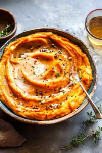 Mashed Sweet Potatoes with Miso Butter
