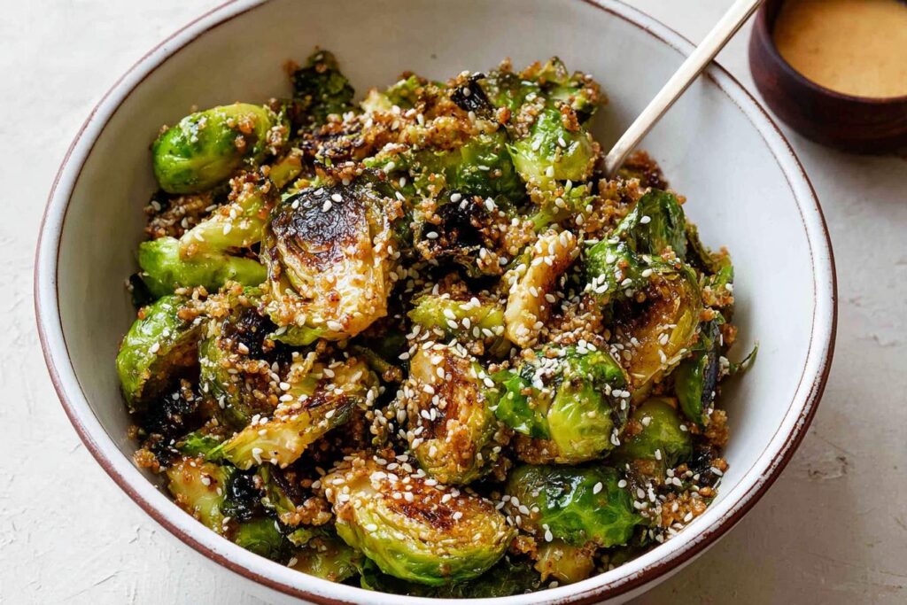 Miso-Sesame Glazed Brussels Sprouts