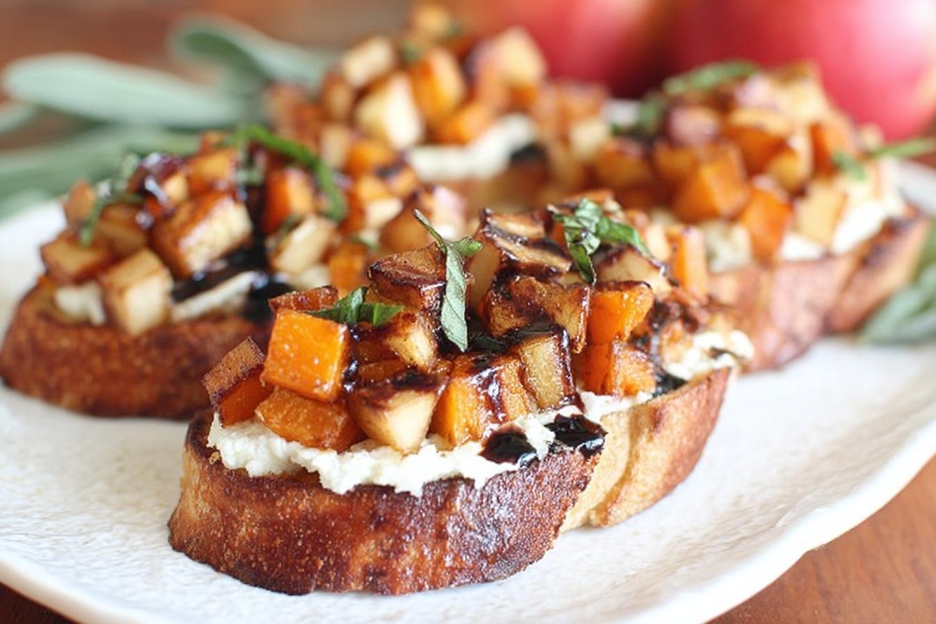 Butternut Squash Apple Bruschetta