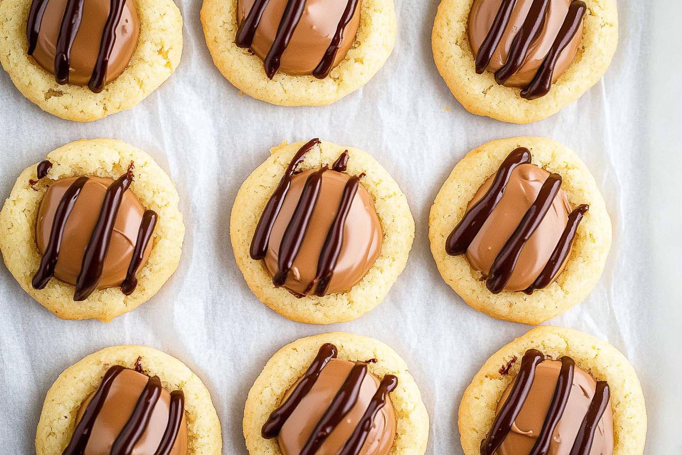 Twix Thumbprint Cookies