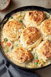 Chicken Pot Pie with Biscuits