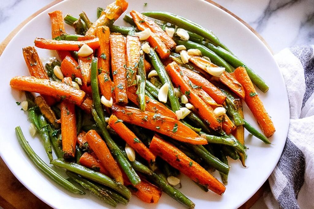 Roasted Carrots and Green Beans with Garlic
