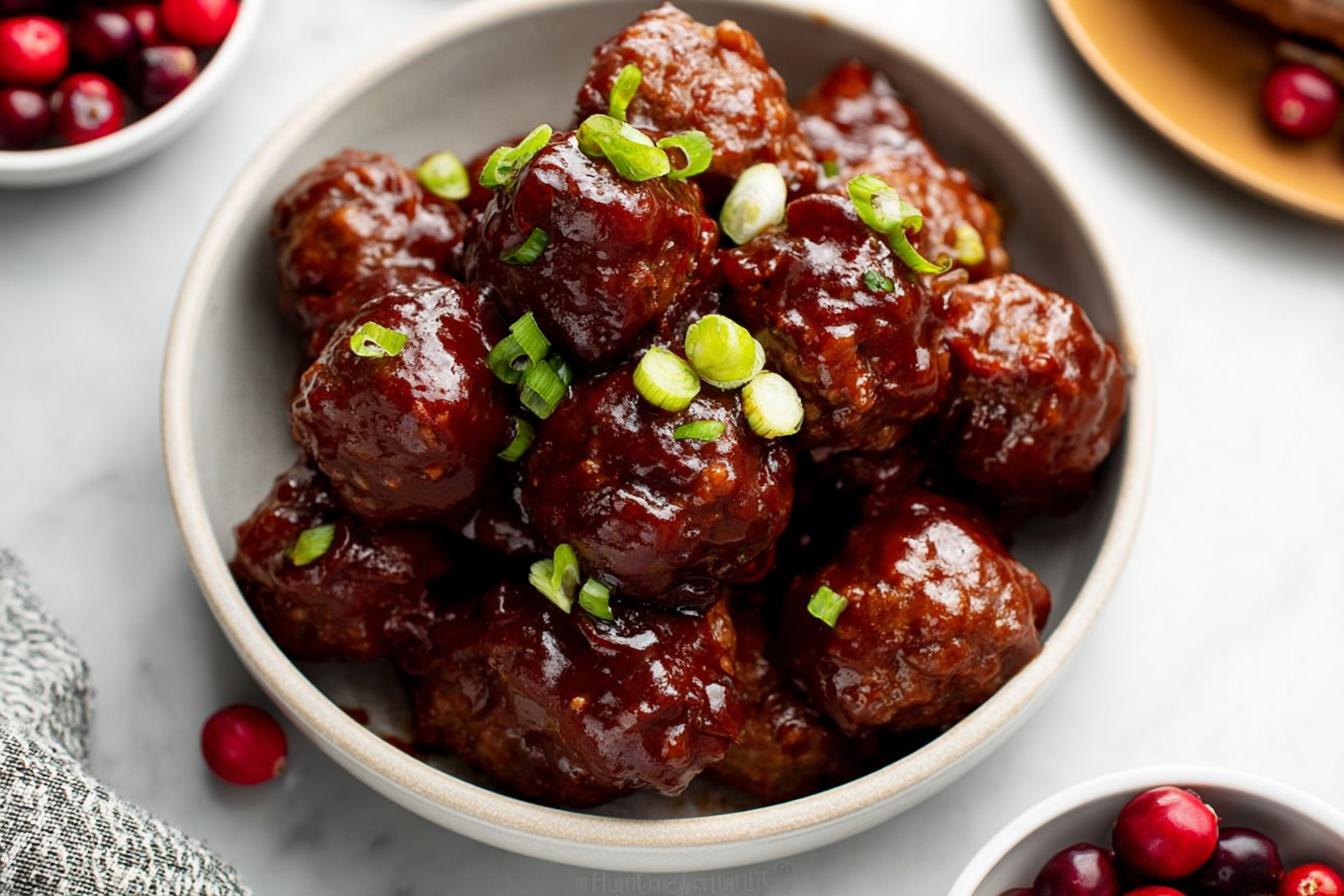 Slow Cooker Cranberry BBQ Meatballs