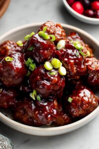 Slow Cooker Cranberry BBQ Meatballs