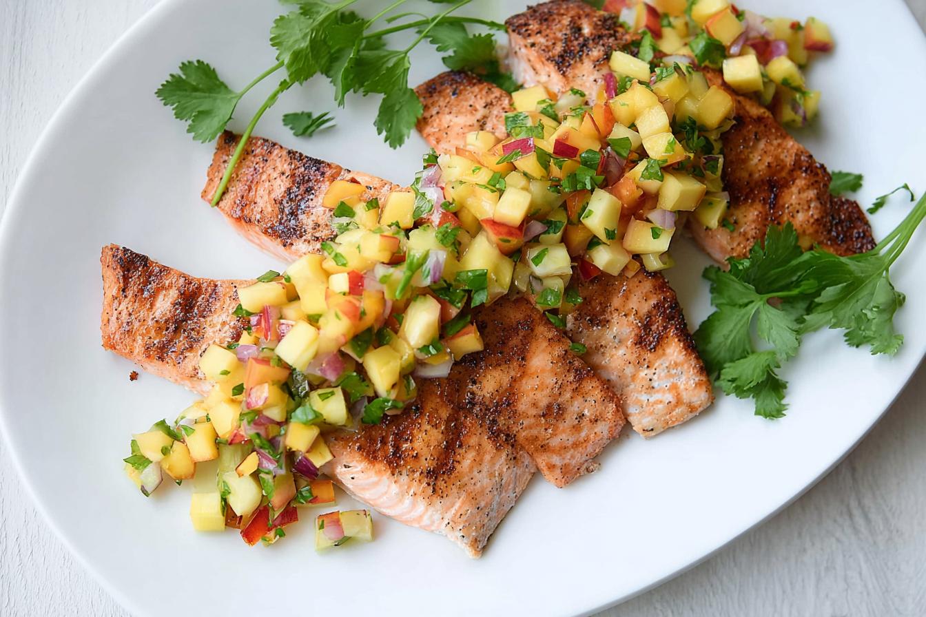 Grilled Salmon with Nectarine Salsa