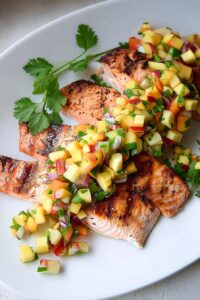 Grilled Salmon with Nectarine Salsa