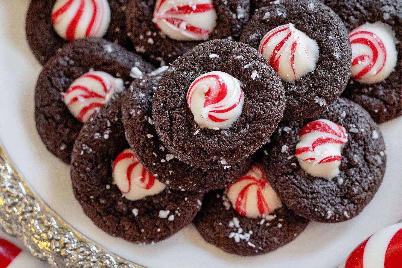 Peppermint Kiss Chocolate Cookies