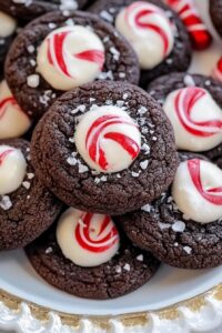 Peppermint Kiss Chocolate Cookies