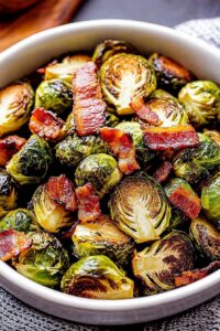 Balsamic Roasted Brussels Sprouts with Bacon