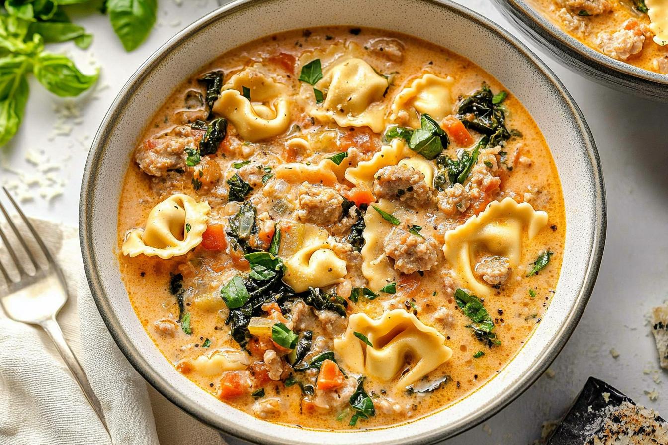 Creamy Sausage Tortellini Soup