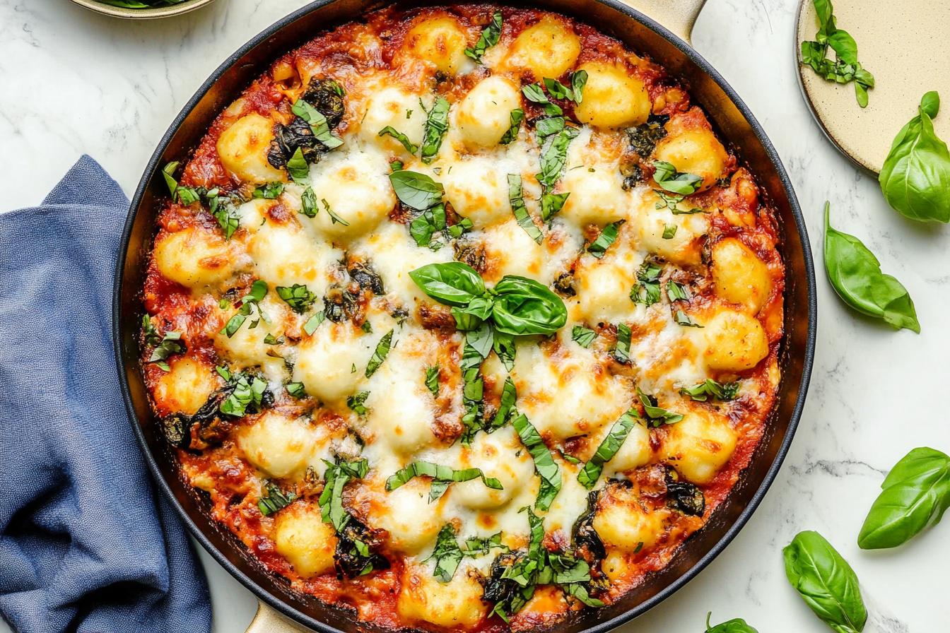 One Skillet Baked Gnocchi
