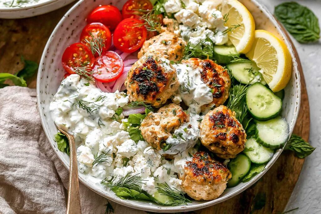 Homemade Greek Chicken Meatballs