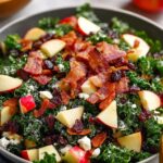 Apple Cranberry Bacon Kale Salad