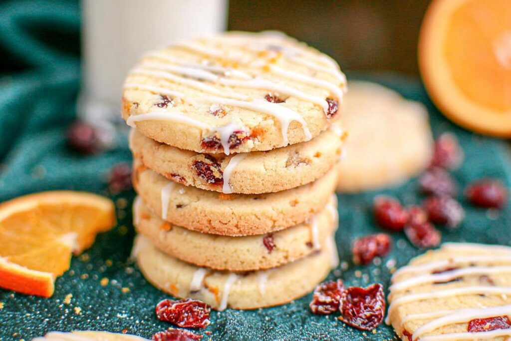 Cranberry Orange Shortbread Cookies
