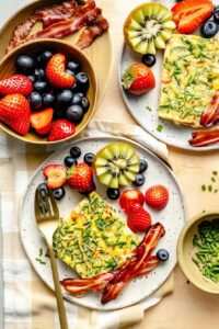 High Protein Sheet Pan Eggs with Cottage Cheese and Veggies