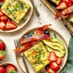 High Protein Sheet Pan Eggs with Cottage Cheese and Veggies