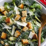 Kale Casear Salad with Sourdough Croutons