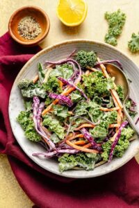 Kale Slaw with Greek Yogurt Dressing