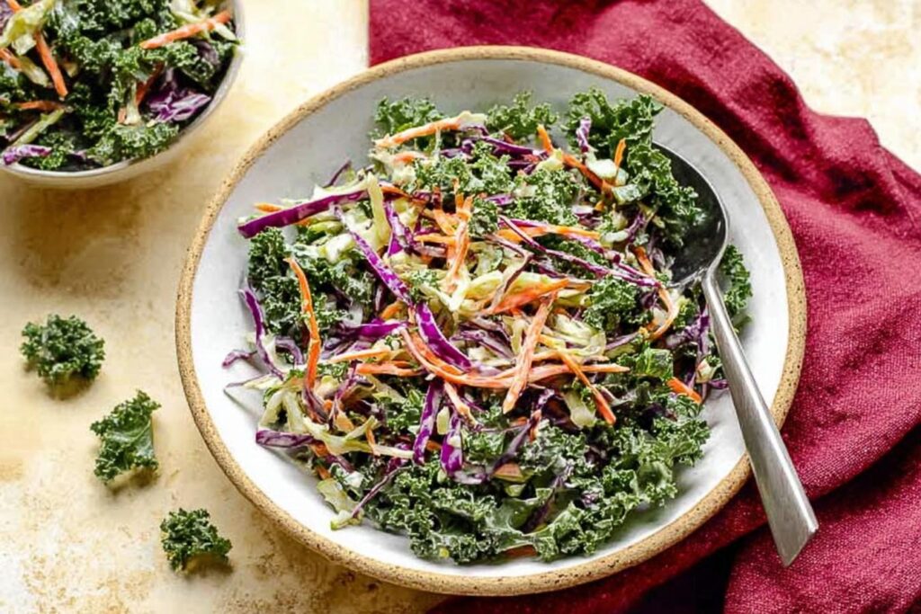 Kale Slaw with Greek Yogurt Dressing
