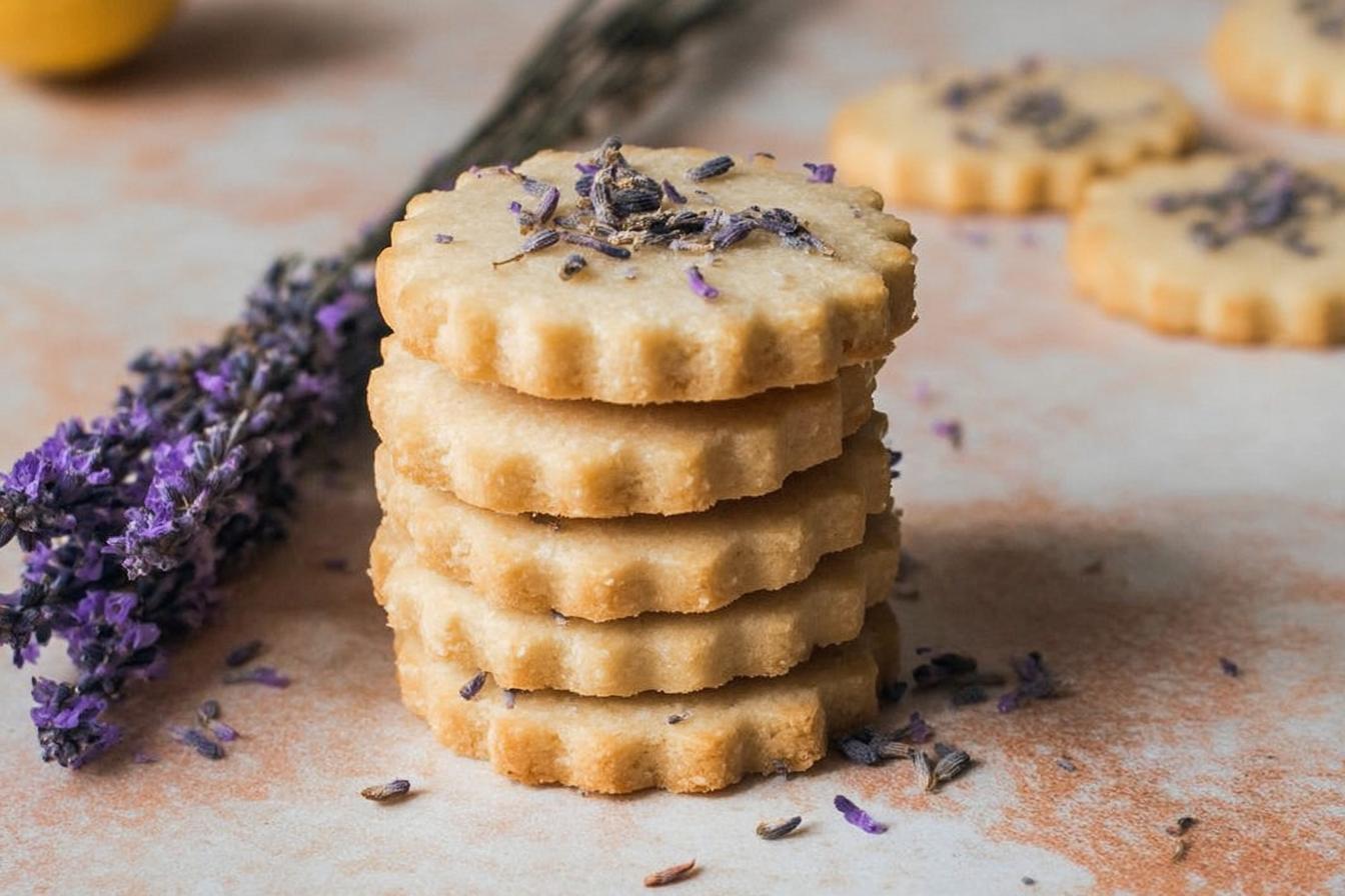 Lemon Lavender Shortbread Cookies