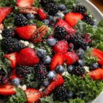 Mixed Berry Kale Salad with Lemon Poppy Seed Dressing