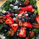 Mixed Berry Kale Salad with Lemon Poppy Seed Dressing