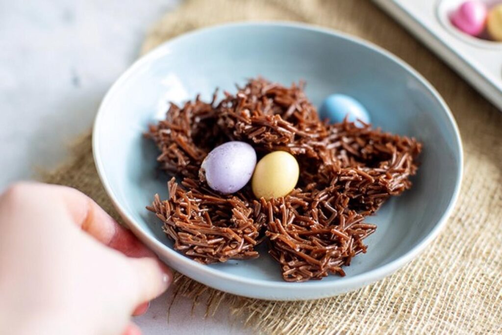 No Bake Chocolate Coconut Nests