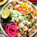 Sheet Pan Chicken Burrito Bowls