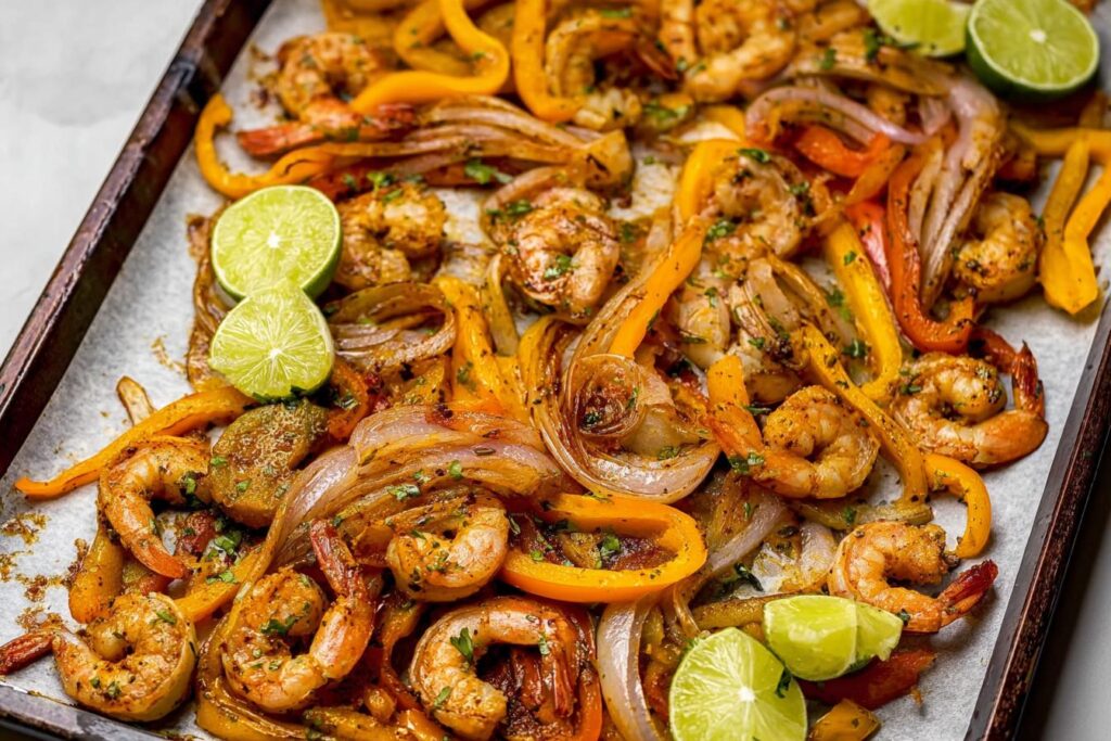 Sheet Pan Shrimp Fajitas