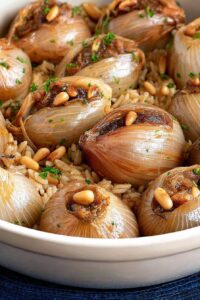 Stuffed Onions with Rice and Pine Nuts