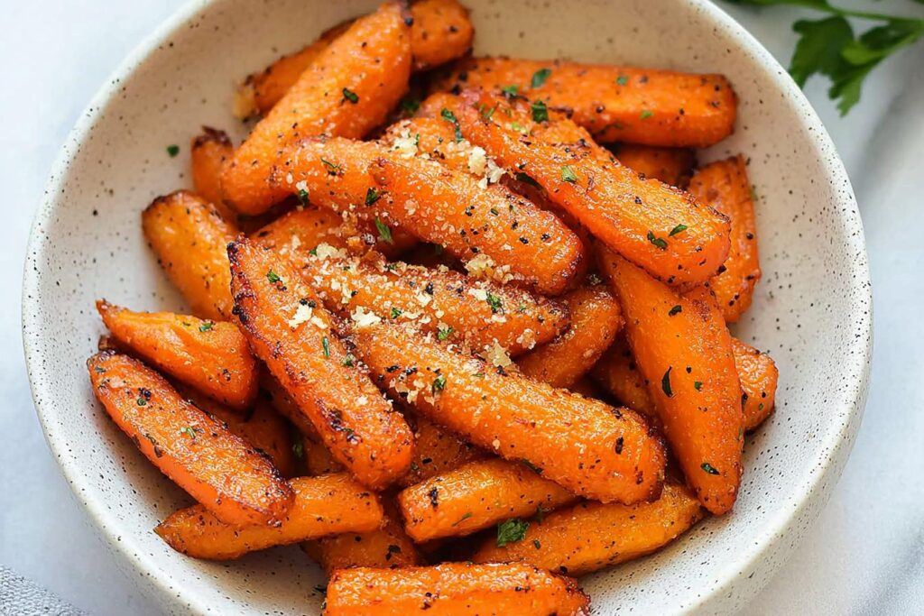 Parmesan Garlic Air Fryer Carrots