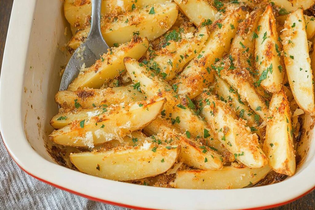 Greek Potatoes with Lemon, Garlic, and Parmesan