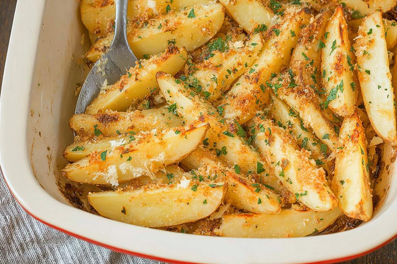 Greek Potatoes with Lemon, Garlic, and Parmesan