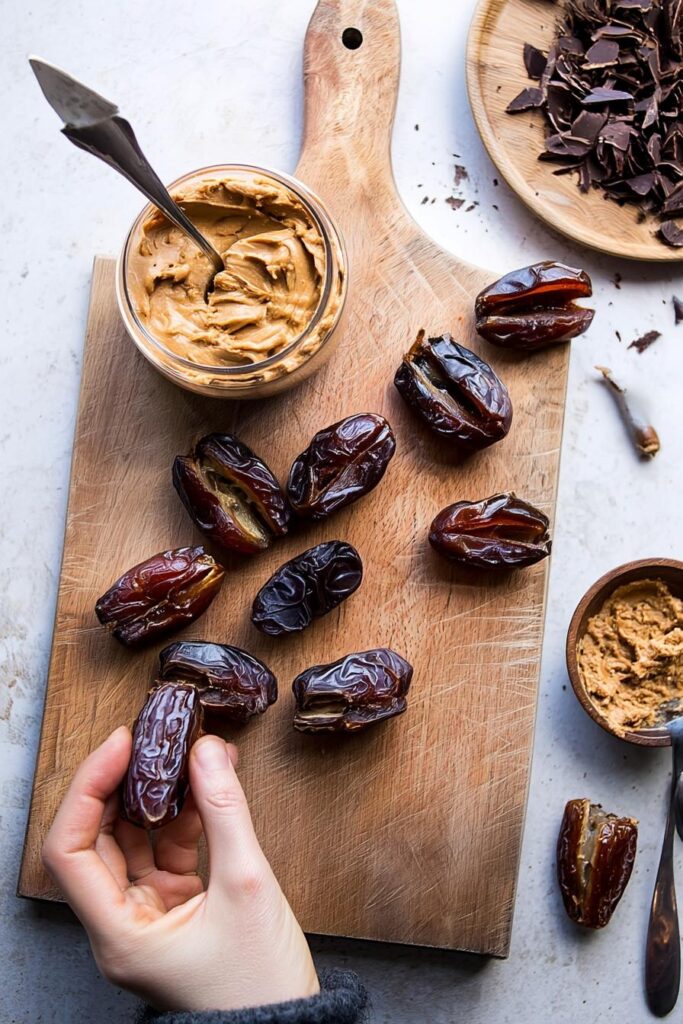 Stuffed dates with peanut butter
