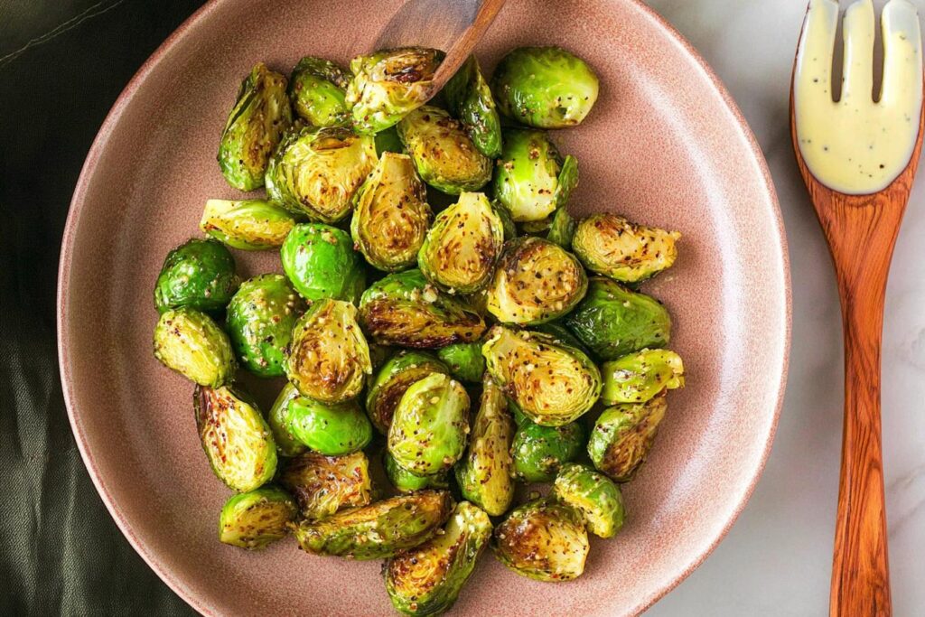 Roasted Maple Mustard Brussels Sprouts
